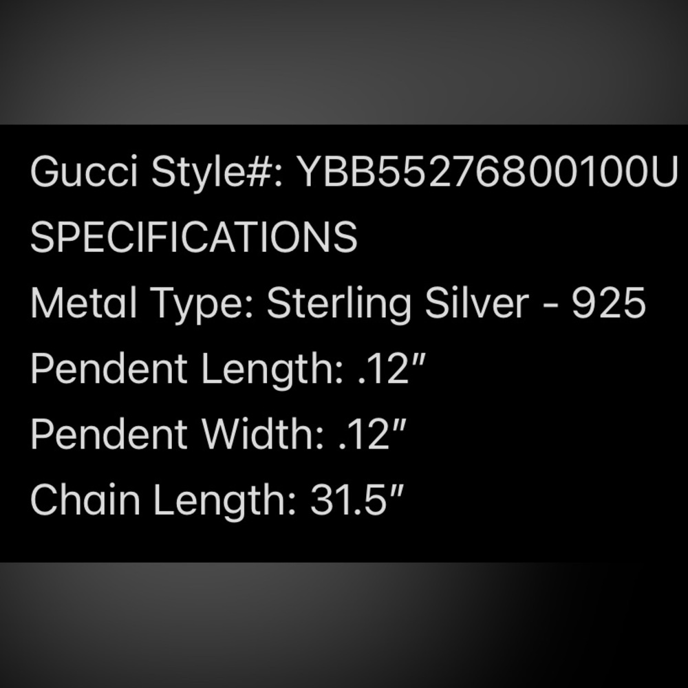 GUCCI NWOT W/ COA Cube Pendent .925 Sterling Necklace With Box - Retail $630 - Picture 5 of 13